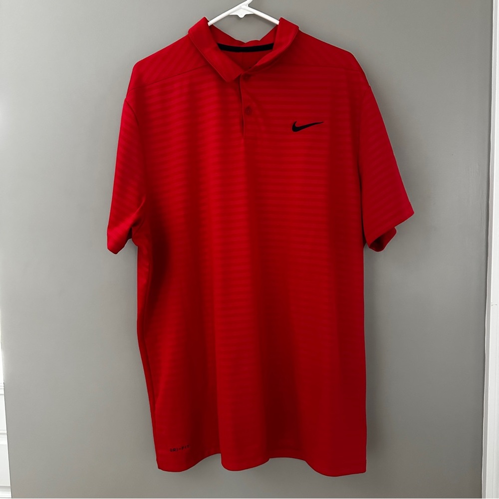 Nike Men's Vibrant Red Polo Shirt